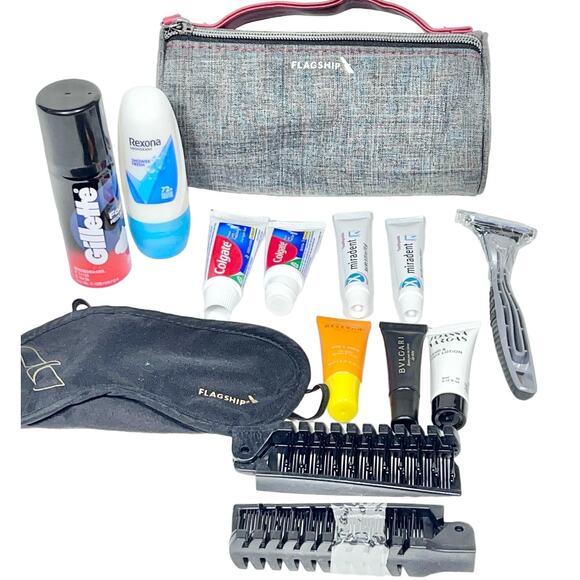 2024 American Airlines Flagship First Class Amenity Kit Gray With Extras Men - Picture 1 of 6